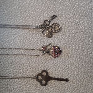 Small key charm necklace bundle